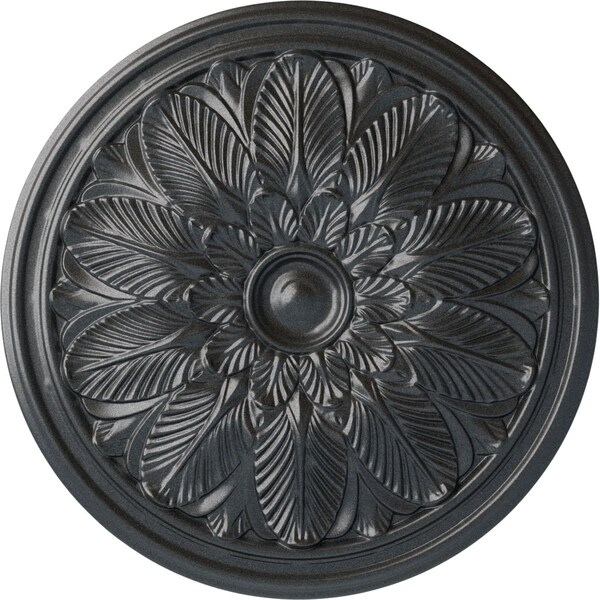 Ekena Millwork Bordeaux Ceiling Medallion (Fits Canopies up to 3 1/4"), Hand-Painted Pewter, 22 5/8"OD x 1 3/4"P CM22BOPES - main